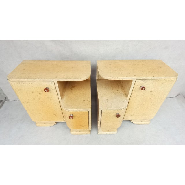 Mid-Century Modern Art Deco Bedside Tables by Jindřich Halabala for Up Závody, 1950s, Set of 2 For Sale - Image 3 of 18