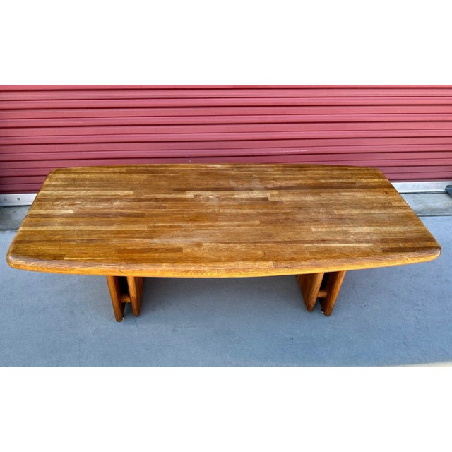 Mid-Century Lou Hodge Style Solid Oak Rounded Edge Coffee Table For Sale In Palm Springs - Image 6 of 9