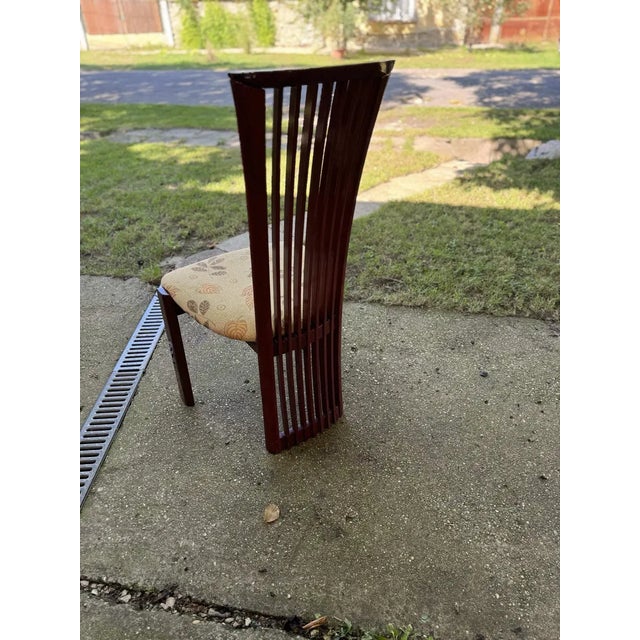 Wood Lacquer and Fabric Dining Chairs by Pietro Costantini, 1980, Set of 6 For Sale - Image 7 of 13