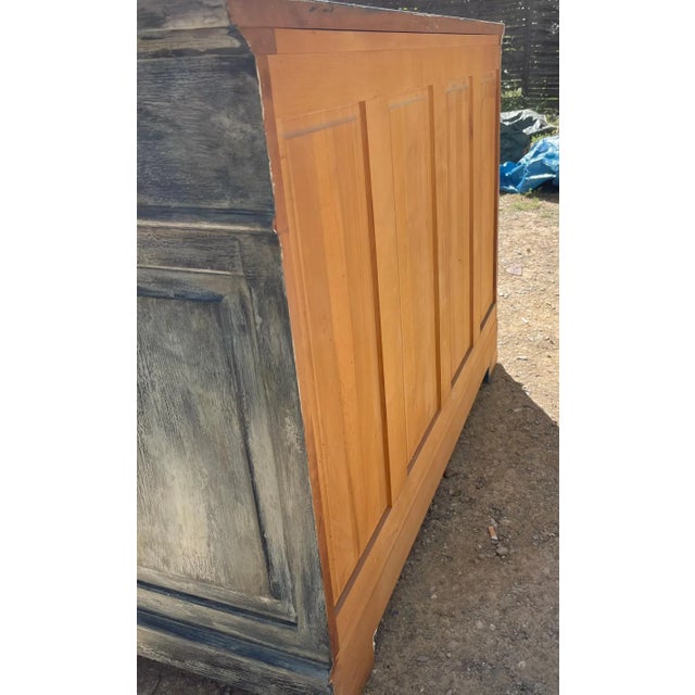 Blue Antique French Louis Philippe Walnut Dresser | Blue-Black Painted Commode | Circa 1920 For Sale - Image 8 of 12