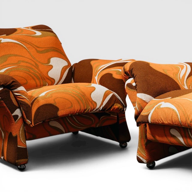 Armchairs Mod Ionica by Guarnacci Padovano Vagnoni, 1970s, Set of 2 For Sale - Image 3 of 12