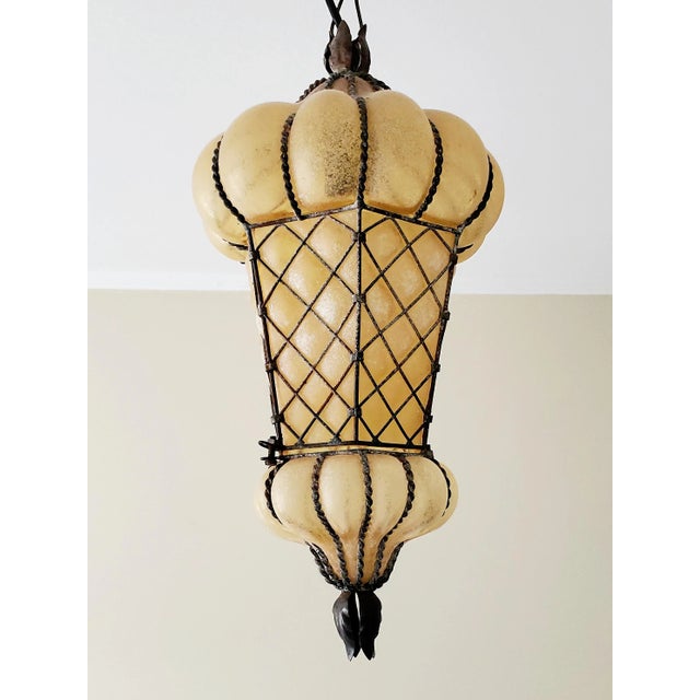 1940s Venetian Blown Glass Scavo Lantern For Sale - Image 12 of 12