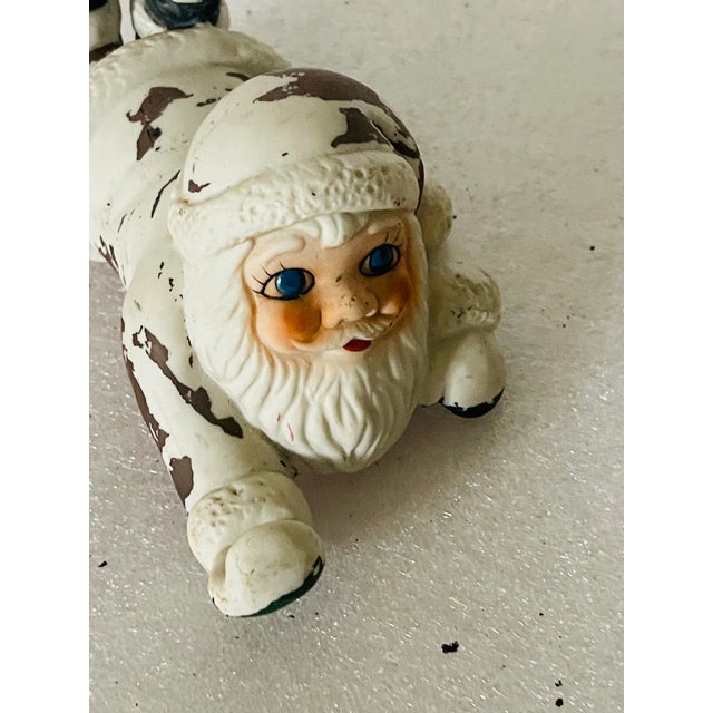 Cute vintage Santa Claus garden figurine distressed.