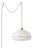 Morelli Brass Pendant Light Swag Kit by Nova of California - White Lucite Shade, Weathered Brass Steel, Living Room Lamp For Sale
