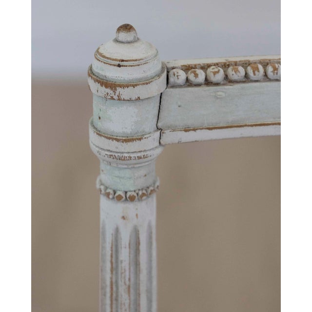 Wood Pair of Antique French Neoclassical Painted Chairs in Antique Linen For Sale - Image 7 of 13