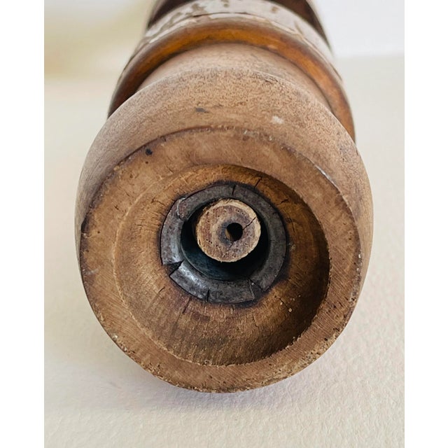 Wood Antique Wood Redlich Chicago Wine Cork Bottle Press With Partial Label, Pat 1862 For Sale - Image 7 of 8