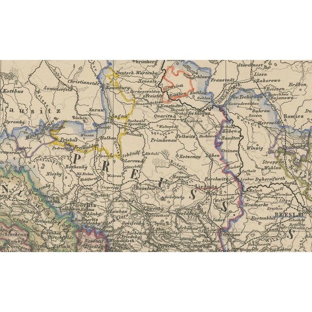 Paper Antique Map of Eastern Germany, 1858 For Sale - Image 7 of 10