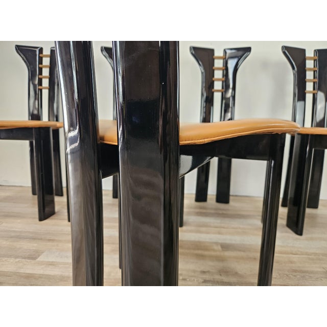 Vintage Chairs in Black Lacquered Wood by Pierre Cardin for Roche Bobois, 1970, Set of 6 For Sale - Image 18 of 18