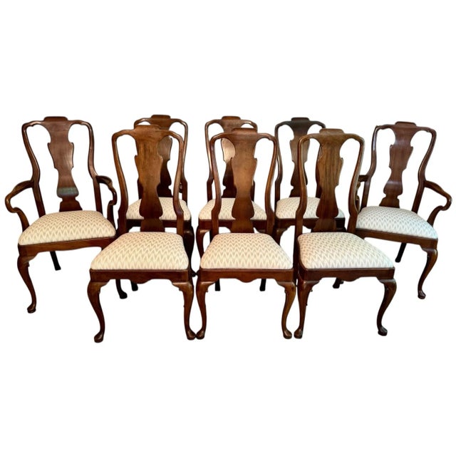 Textile Henredon “Aston Court” Dining Room Chairs - Set of 8 For Sale - Image 7 of 12