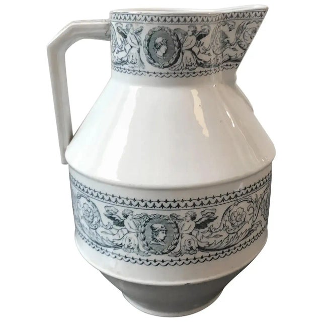 Blue 1870s Victorian Aesthetic-Style Blue & White English Ceramic Jug For Sale - Image 8 of 8