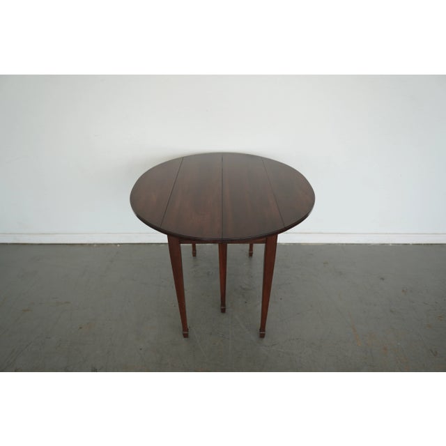 Brown Vintage Mahogany Drop-Leaf Dining Table For Sale - Image 8 of 15