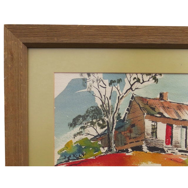 Late 20th Century Vintage Ouida Romanoff George Framed Watercolor For Sale - Image 5 of 10