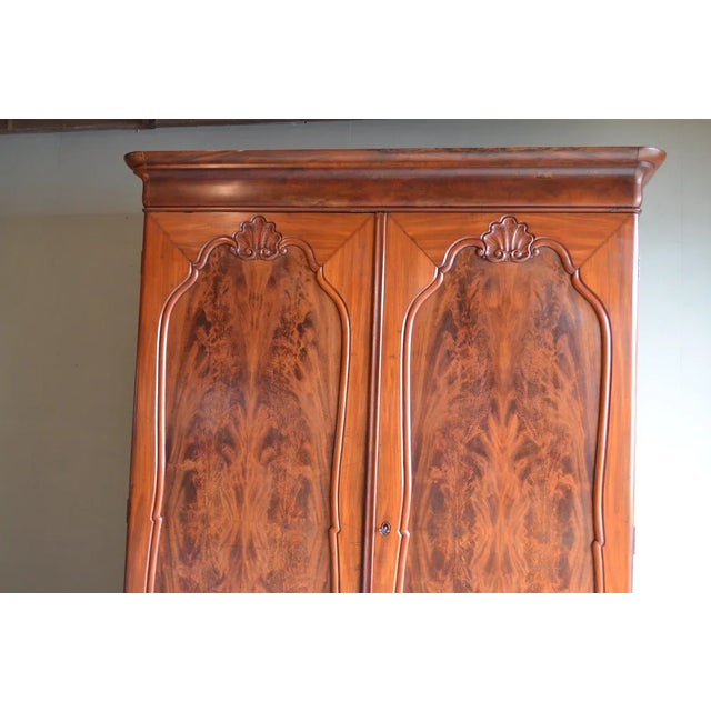 Antique Biedermeier Cabinet in Mahogany For Sale - Image 3 of 10