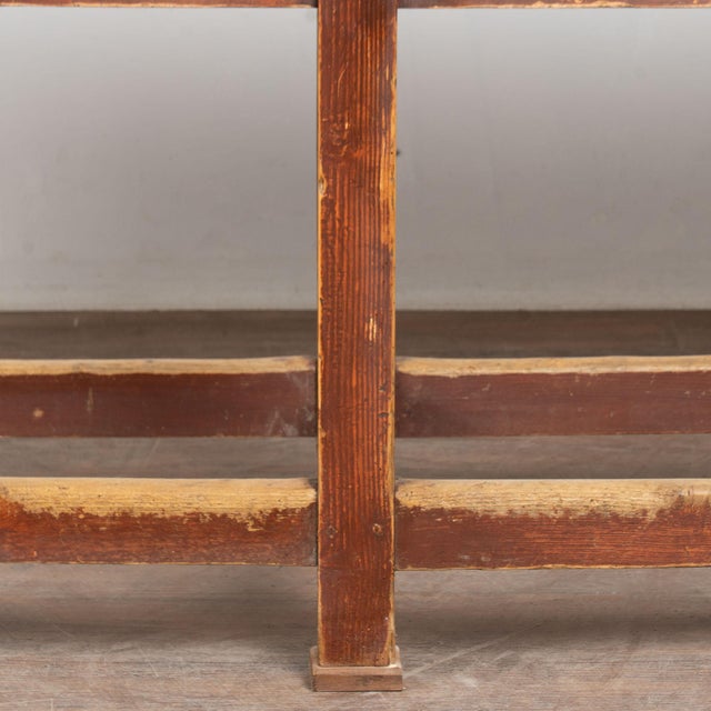 19th Century Rustic Original Painted Work Console Table For Sale - Image 12 of 14