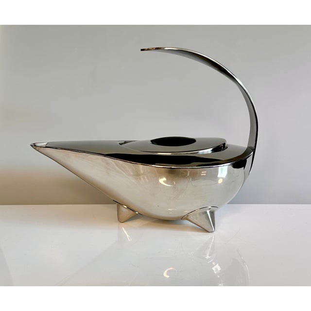 Silver Postmodern Tea Pot by Carsten Jørgensen for Bodum, Denmark, 1980s For Sale - Image 8 of 16
