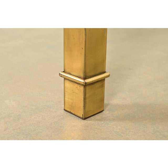 Brass Mastercraft Hollywood Regency Greek Key Brass and Glass Cocktail Table, 1970s For Sale - Image 8 of 10