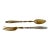 French Antique Boxed Silver and Horn Salad Serving Spoon and Fork Set For Sale