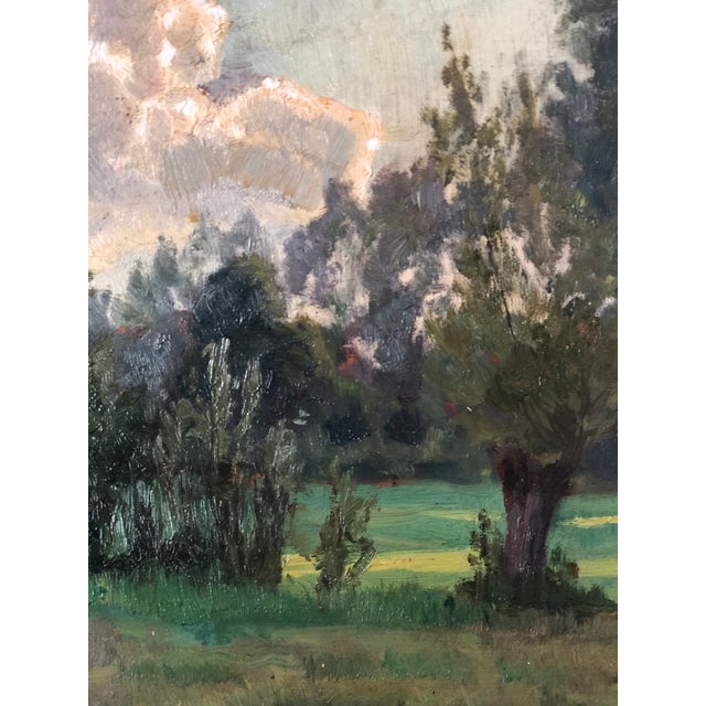 Antique Original Landscape Oil Painting: Framed Countryside Cottage Art For Sale - Image 4 of 15