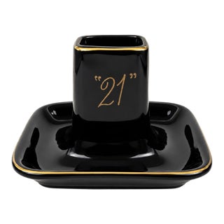 Vintage the 21 Club Nyc Restaurant Ashtray Black Matchbook Holder For Sale