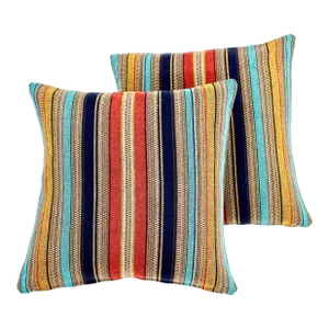 Custom 24" X 24" Feather/Down Heavy Knit Southwest Striped Pillows, Pair