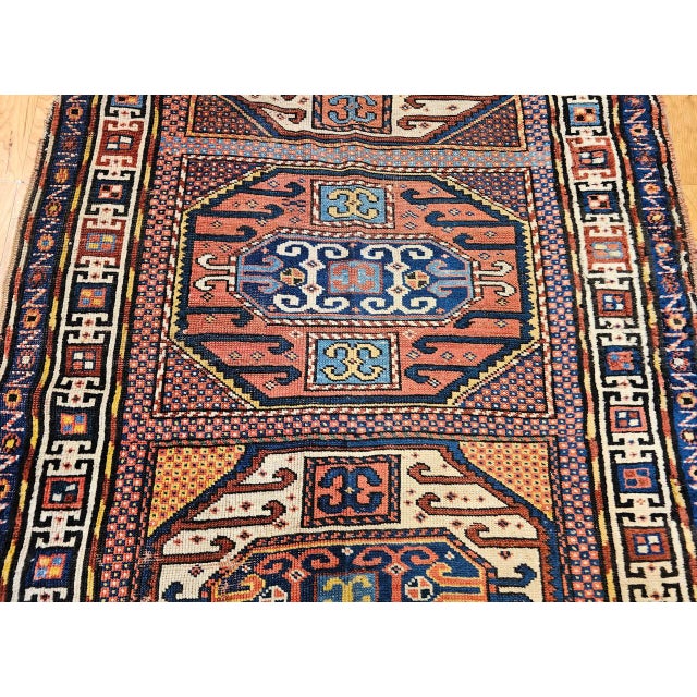Antique Karachov Kazak Area Rug, Hand-Knotted Wool, Caucasus, 1800s, 4' x 7' For Sale - Image 10 of 16