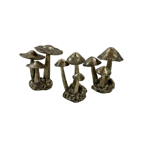 2020s Cast Bronze Mushroom Sculpture Set, Organic Cluster Forms With Textural Patina For Sale - Image 5 of 7