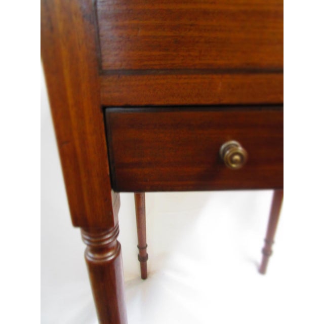 American Flip-Top Writing Table W/Leather Insert & Two Drawers W/Compartments For Sale - Image 9 of 12