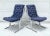 Pair of 1970's Blue Tufted Modern Chrome Lounge Side Chairs For Sale - Image 12 of 12