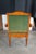 Vintage French Empire Style Birch Upholstered Library Accent Arm Chair Green For Sale - Image 9 of 13