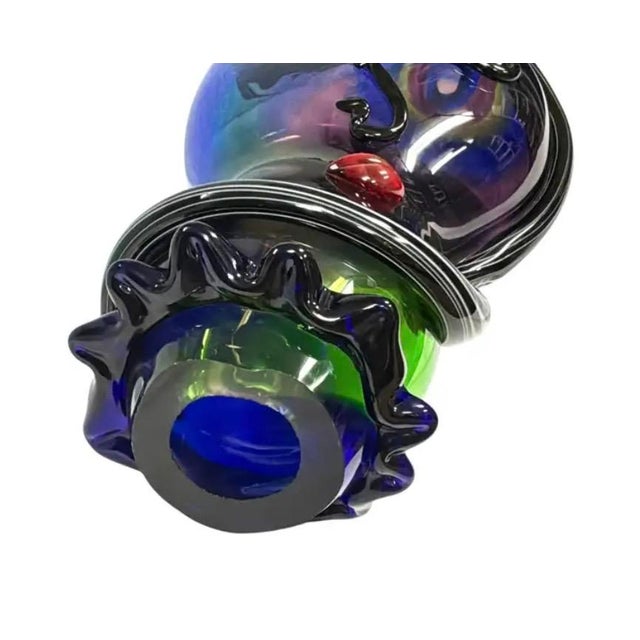 Blue Murano Glass Pop Art Woman Head Sculpture For Sale - Image 8 of 8
