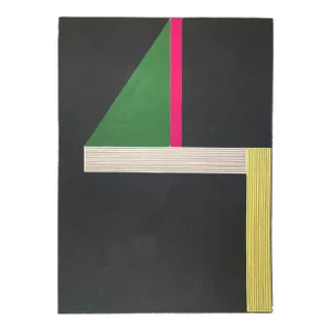 Geometric Drawing With Green and Magenta