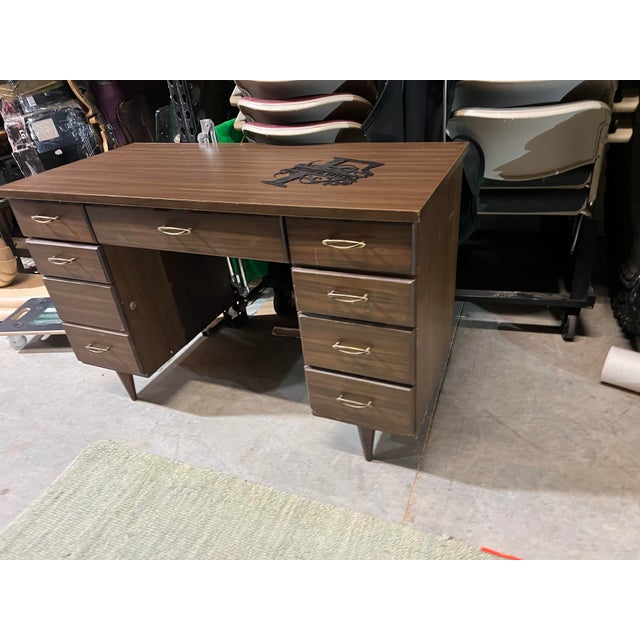 Up for consideration is a beautiful vintage wooden mid century desk. This would look lovely in your home and it is a great...