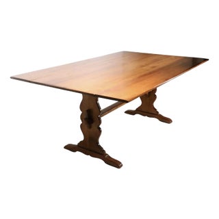 Cushman Colonial Drop Leaf Harvest Dining Table With Trestle Base For Sale