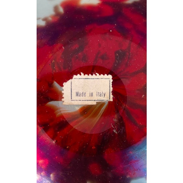 Dino Martens for Aureliano Toso Murano Iridescent Orange Bowl, With Label For Sale In Los Angeles - Image 6 of 6
