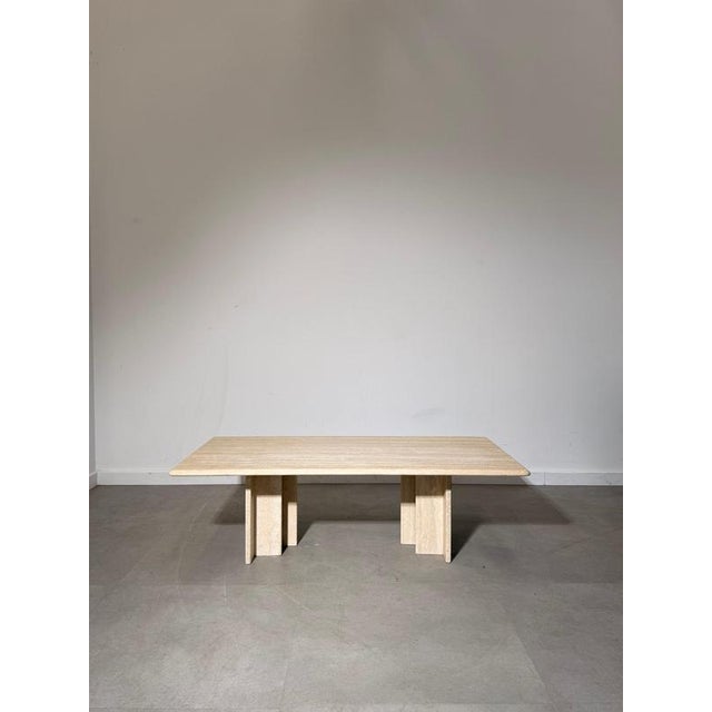 Stone Travertine Coffee Table with Sculptural Base For Sale - Image 7 of 8