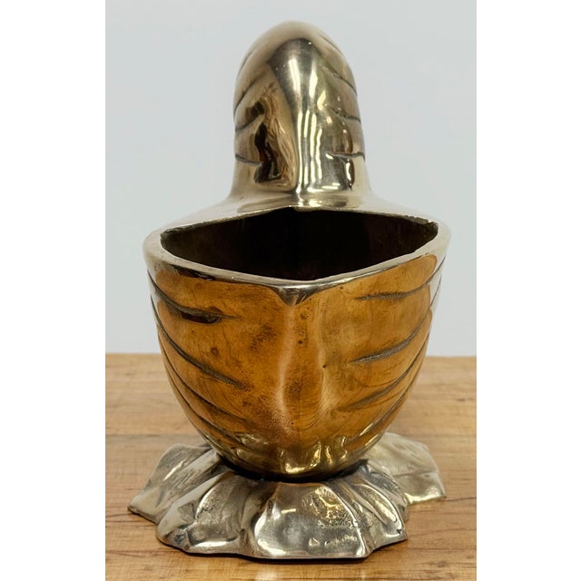 Mid 20th Century Vintage Brass Nautilus Shell Planter For Sale - Image 5 of 9