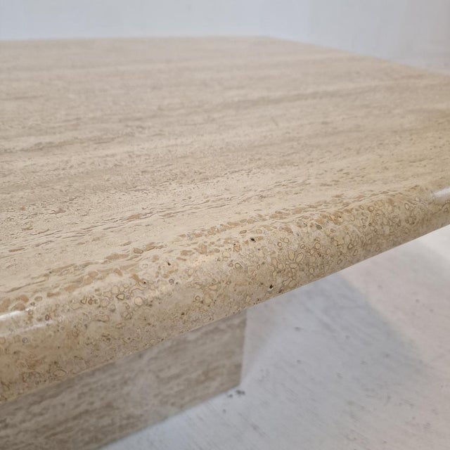 Italian Coffee Table in Travertine, 1980s For Sale - Image 17 of 18