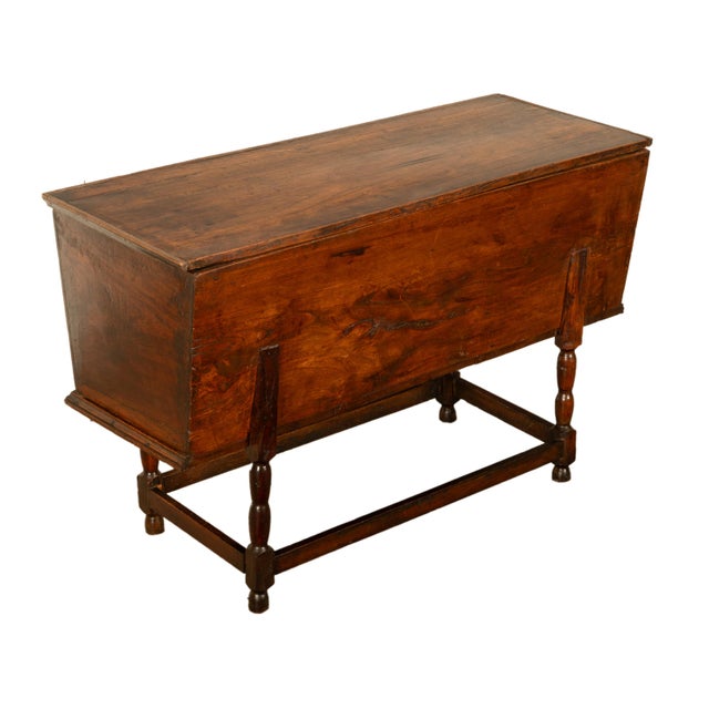 Antique Georgian Country 18th Century Elm Dough Bin Baker's Table Chest 1780 For Sale - Image 16 of 17