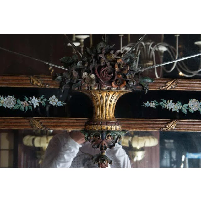 Carved Wood and Églomisé Mirror For Sale - Image 10 of 11
