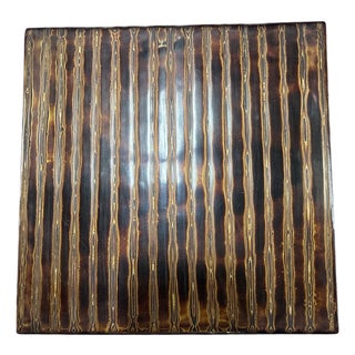 Elegant Hand Painted (Lines) Lacquer Box 9x9x3.5" For Sale