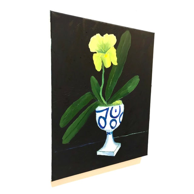 Modern Fresh and Modern Still Life With Orchid Painting For Sale - Image 3 of 11