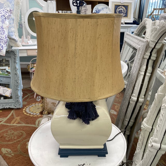 Wood 1960s Colorful Vintage Painted Ceramic Table Lamp For Sale - Image 7 of 12