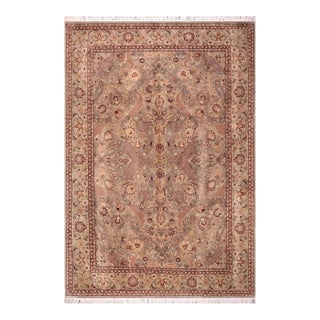 Shabby Chic Agra Pak-Persian Green/Brown Wool Rug - 10'1'' X 14'3'' For Sale