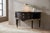 1950s Vintage Hollywood Regency Demi-Lune Server in Ebonized Wood With Brass Accents For Sale - Image 5 of 12