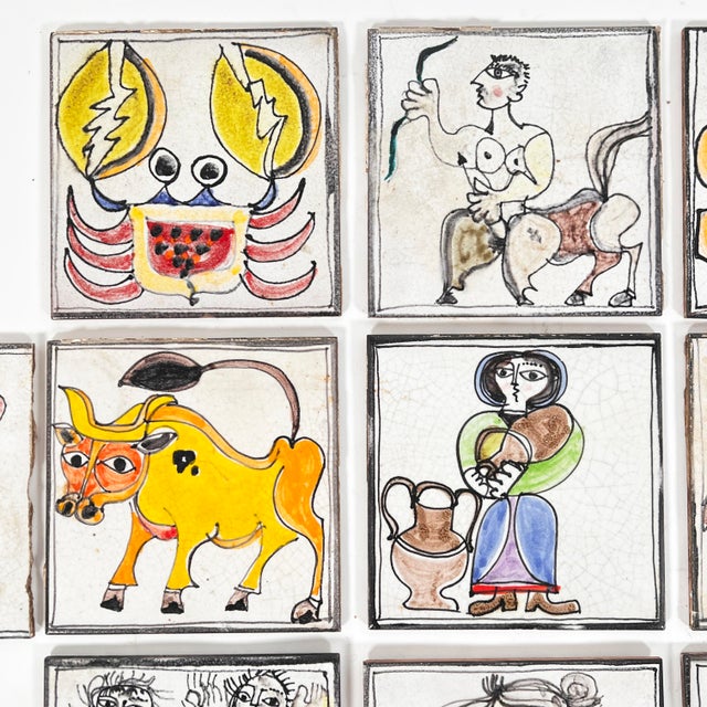 1960s C.1960s Giovanni DeSimone Italian Tiles, After Picasso, Set - 11 For Sale - Image 5 of 12