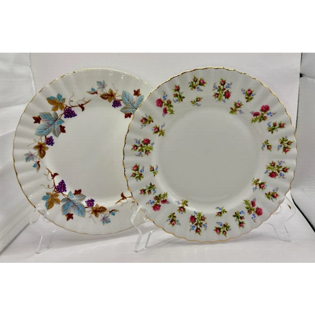 Years in the making! 12 English Mid-Century Mixed Salad / Dessert Plates - Set of 12. All plates are very close in size,...