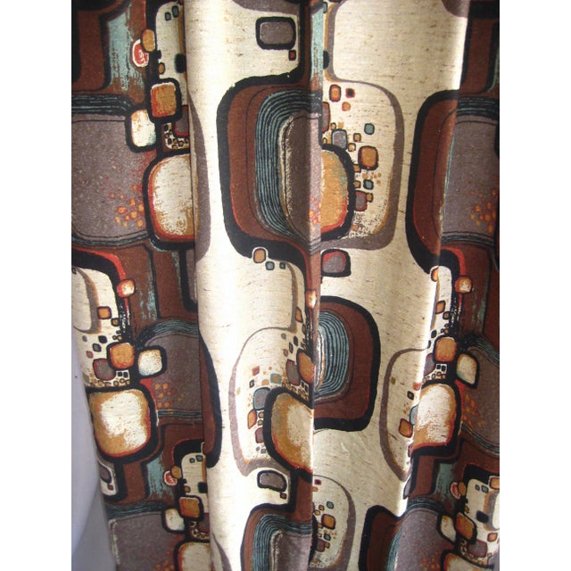 Pair of French Mid-Century Modern 1970 Pair of Curtains -Drapes For Sale - Image 4 of 13