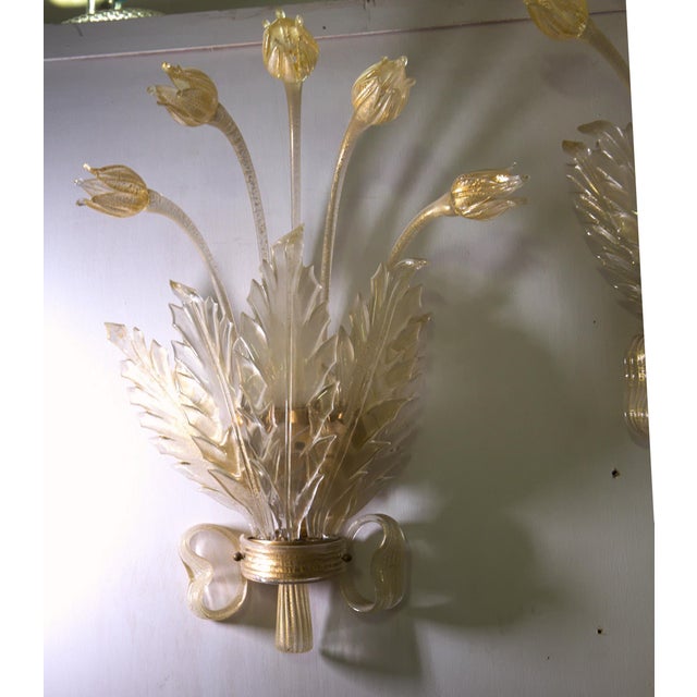 Vintage Lamps in Murano Glass with Gold Leaf, 1930s, Set of 2 For Sale - Image 16 of 18
