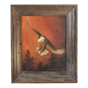 Vintage American Eagle Framed Painting