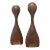 1960s Noguchi Style Hard Wood Sculptural Studio Candle Holders - A Pair For Sale